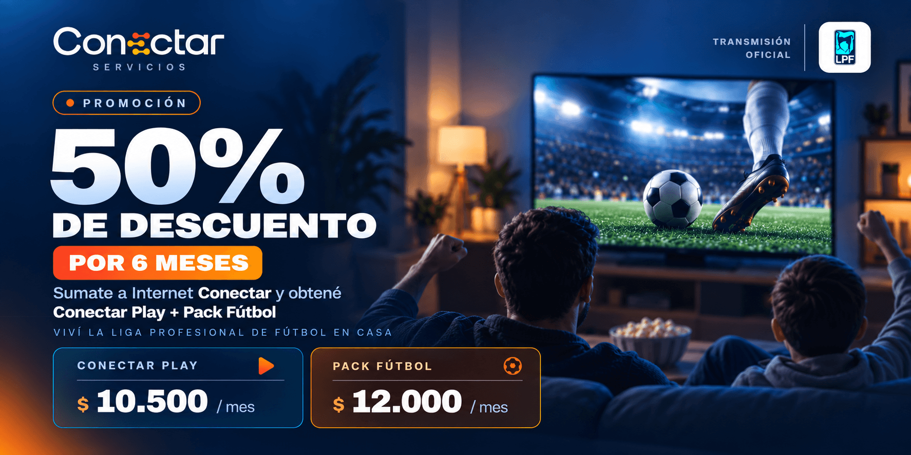 Portada de 50% de descuento en Conectar Play + Pack Fútbol