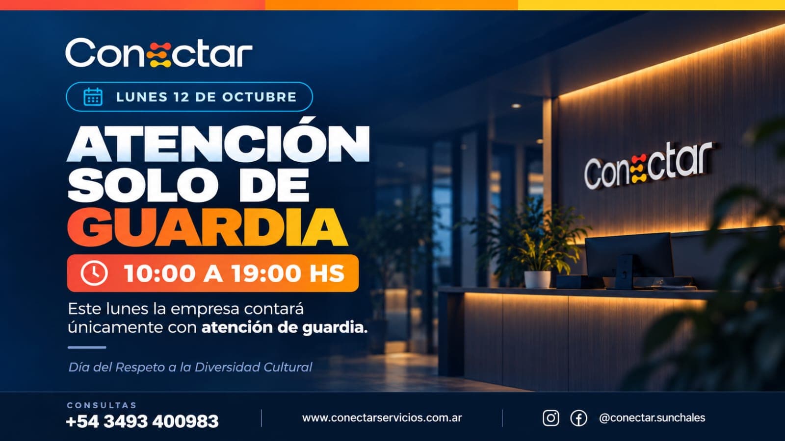 Portada de Lunes 12 de Octubre: atención solo de guardia